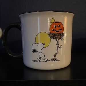 Peanuts Snoopy Mug - Black, White, and Orange